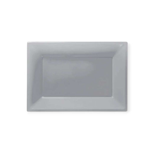 Picture of SERVING PLATTERS SILVER - 3PK 23X32CM